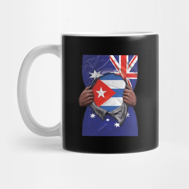 Cuba Flag Australian Flag Ripped - Gift for Cuban From Cuba by Country Flags